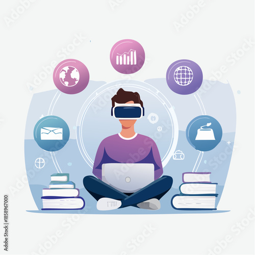 Innovating modern education through virtual reality technology, fostering digital growth and immersive learning experiences for future generations in a connected world