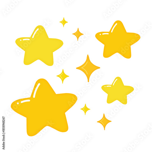 星と菱形で輝きを表情したイラスト/Illustration of stars and diamonds shining