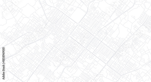 Minimalist city street map with detailed urban grid and subtle lines.