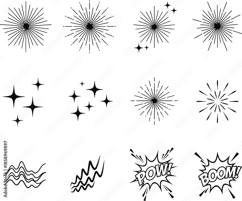 Obraz premium Black and white floral and winter icons vector set for design and decoration