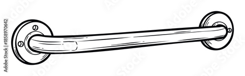 Essential metal grab bar providing reliable support and enhanced safety in bathrooms, ideal for home renovations, assisted living facilities, and public accessible restrooms.