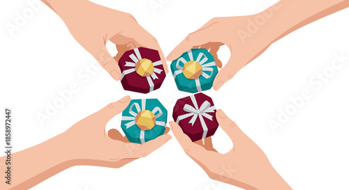 Diverse business professionals celebrate success and collaboration, clinking various beverages like coffee and champagne in a modern, inclusive team meeting setting.