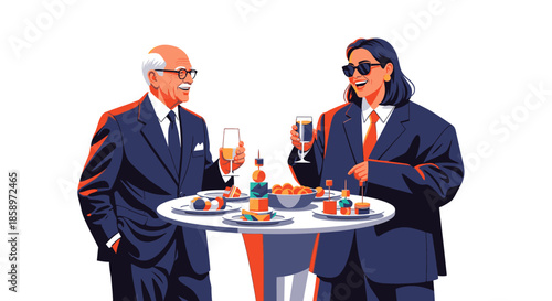 Diverse business professionals celebrate success and collaboration, clinking various beverages like coffee and champagne in a modern, inclusive team meeting setting.