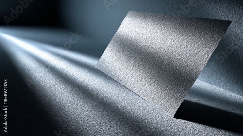 Illuminated Blank Square: An isolated square, illuminated by a striking light and shadow display, with abstract composition, evoking minimalism and creative design potential.