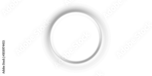 A minimalist white circle with a soft grey shadow on a clean white background, creating a subtle visual effect.