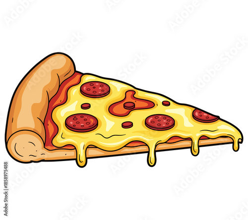 A delicious pizza slice with melted cheese and pepperoni