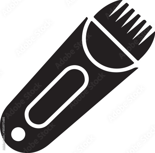 Black and White Minimalist Illustration of Nail Clippers Icon Perfect for UI UX Design Projects