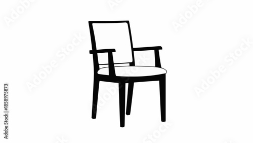 Elegant Armchair with White Seat and Backrest.