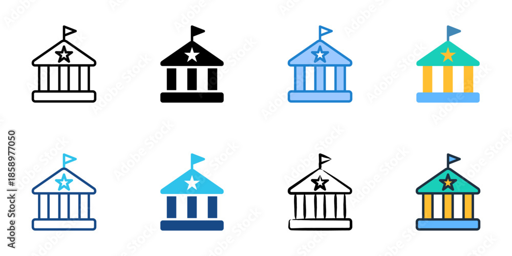 Fototapeta premium Governance icons set multiple style collection. Editable stroke