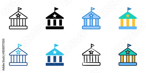 Governance icons set multiple style collection. Editable stroke 
