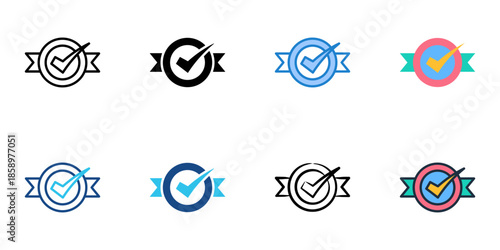 Compliance icons set multiple style collection. Editable stroke 
