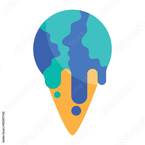 Melted Earth Global Warming Illustration