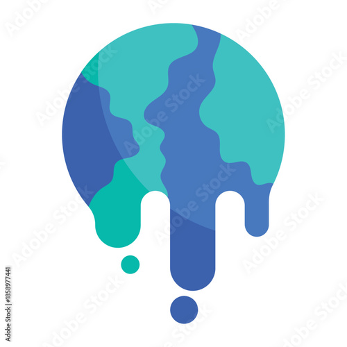 Melted Earth Global Warming Illustration