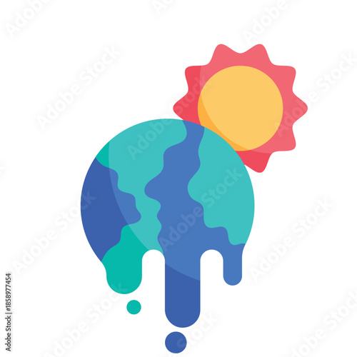 Melted Earth Global Warming Illustration