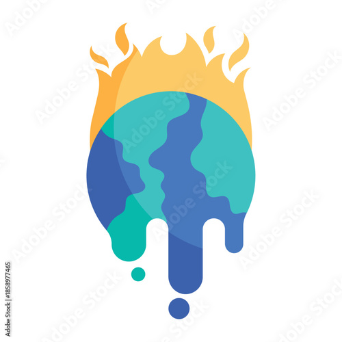 Melted Earth Global Warming Illustration