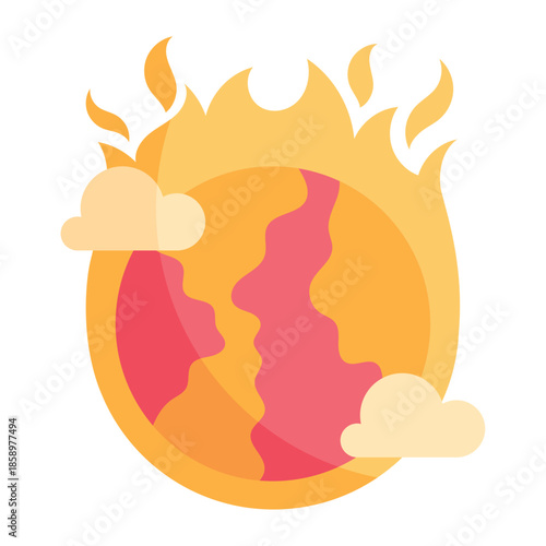 Melted Earth Global Warming Illustration