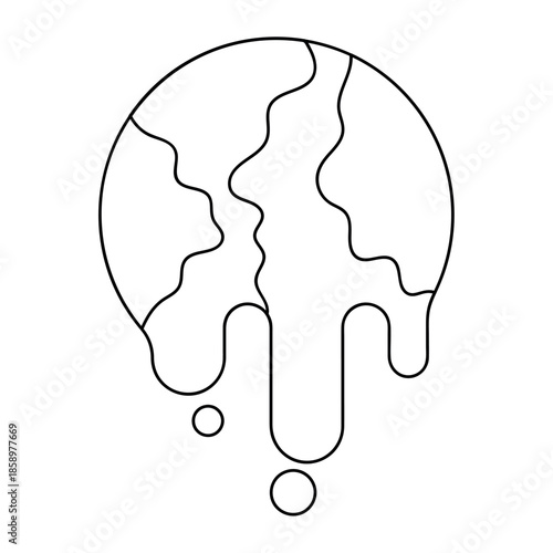 Melted Earth Global Warming Illustration