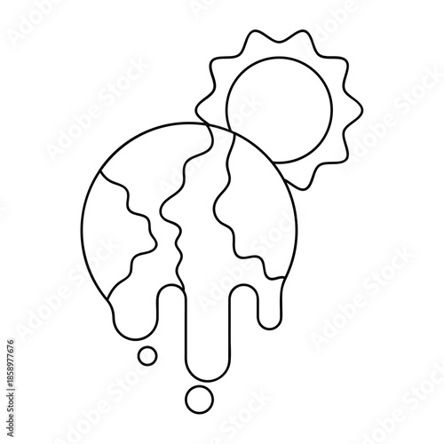 Melted Earth Global Warming Illustration