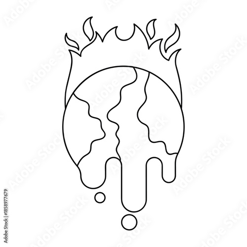 Melted Earth Global Warming Illustration