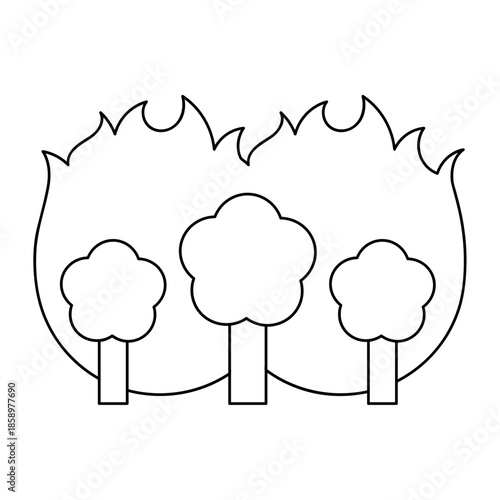 Wildfire Trees Climate Change Illustration



