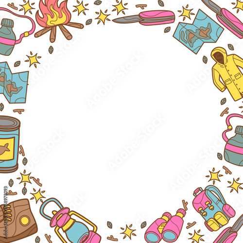 camping equipment circle frame boder