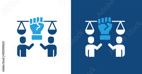 Civil Rights Glyph Duotone, with light and dark background