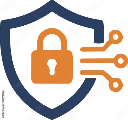 Cyber Security Shield Lock Icon Set