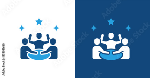 Political Party Glyph Duotone, with light and dark background