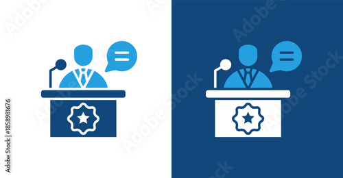 Speech Glyph Duotone, with light and dark background