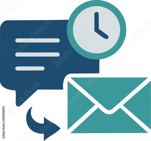 Digital Communication and Time Management Icon Set