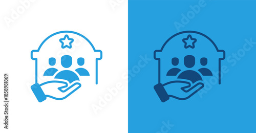 Public Administration Flat, with light and dark background