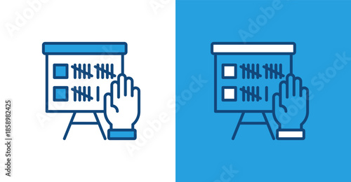 Voter Color Outline, with light and dark background