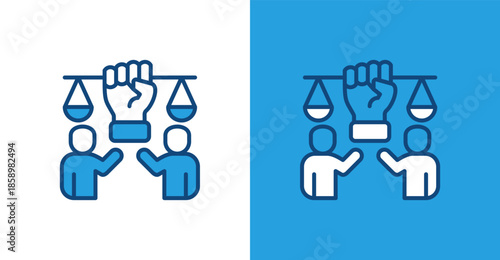 Civil Rights Color Outline, with light and dark background