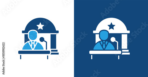 Government Glyph Duotone, with light and dark background