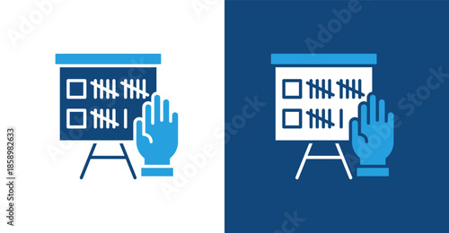 Voter Glyph Duotone, with light and dark background