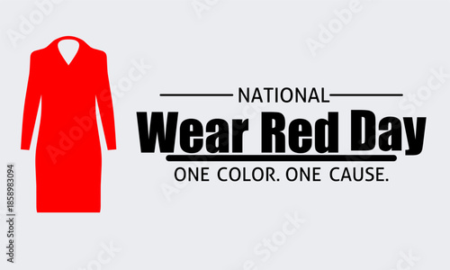 Flat Cartoon Background. National Wear Red Day, February 7th, to raise awareness about heart disease in women.
