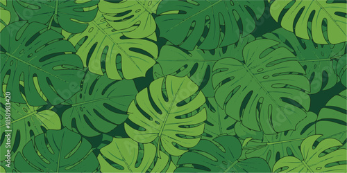 Seamless nature design featuring a green floral leaf pattern with vector foliage and fern textures for a decorative spring wallpaper and textile backdrop