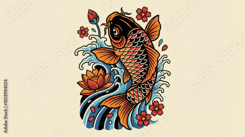 Koi Tattoo Design