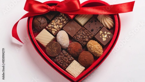 Heart-shaped box of assorted chocolates