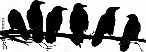 Bird Silhouettes on Branch.eps