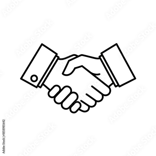 Business handshake agreement icon, partnership and teamwork concept