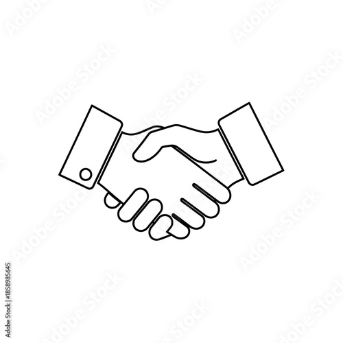 Business Handshake Icon - Agreement, Partnership, and Success Symbol