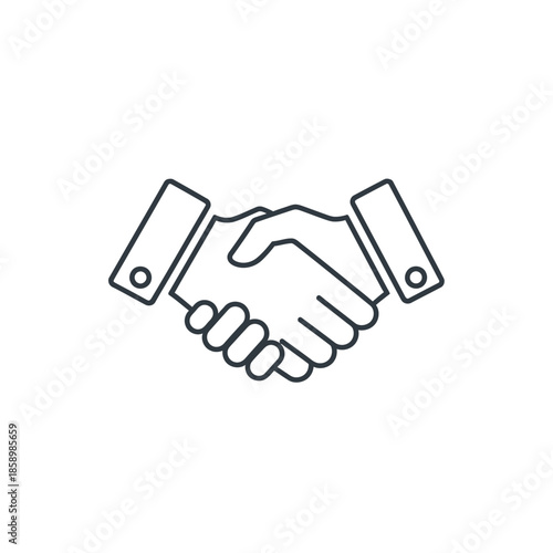 Business Handshake Icon - Agreement, Partnership, Deal, Trust, Collaboration