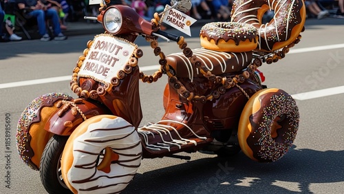 Donut Decorated Scooter in Parade