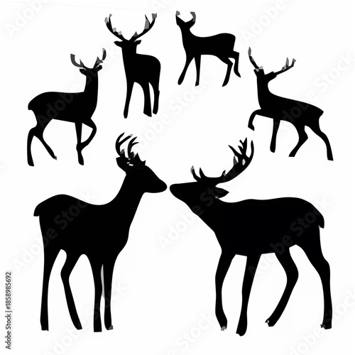 Deer Silhouette - Elegant Sta...