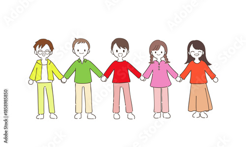 手をつなぐかわいいキッズ