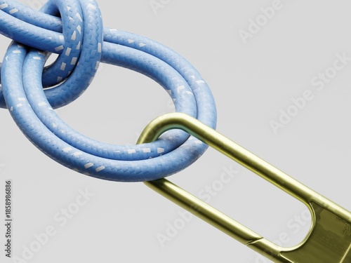 Photos A minimal 3D render of twisted rope strands on a clean grey background