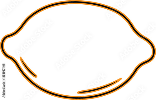 Simple lemon outline on white background