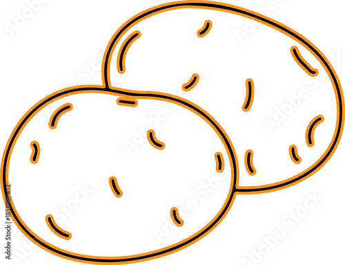 Simple illustration of two potatoes