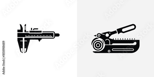 Black and White Calipers and Utility Tools utility knife